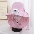 thumbnail image 4 of QHUDLV Wide Brim Solar Fan Outdoor Fishing Hat, Sun Hat with Face Cover for Women Hiking Camping Fishing Bucket Hat, 4 of 9