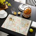 thumbnail image 3 of Beige Flowers Placemats Set of 12, Farmhouse Botanical Floral Green Leaves Placemats for Dining Table, Place Mats for Kitchen Tabletop, Waterproof Wipeable Dining Table Mats Set, 3 of 9