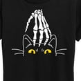 thumbnail image 3 of Instant Message - Skeleton Hand Petting Cat - Women's Short Sleeve Graphic T-Shirt, 3 of 6