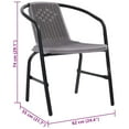 thumbnail image 2 of vidaXL Garden Chairs 4 pcs Plastic Rattan and Steel 110 kg, 2 of 6