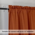 thumbnail image 6 of OVZME Bethany 2 Panels Small Cafe Curtains 24 Inch Length, Faux Linen Textured Half Window Curtains for Kitchen Bathroom Farmhouse Country, Light Filtering Short Curtains, Each 30"Wx24"L Orange, 6 of 7