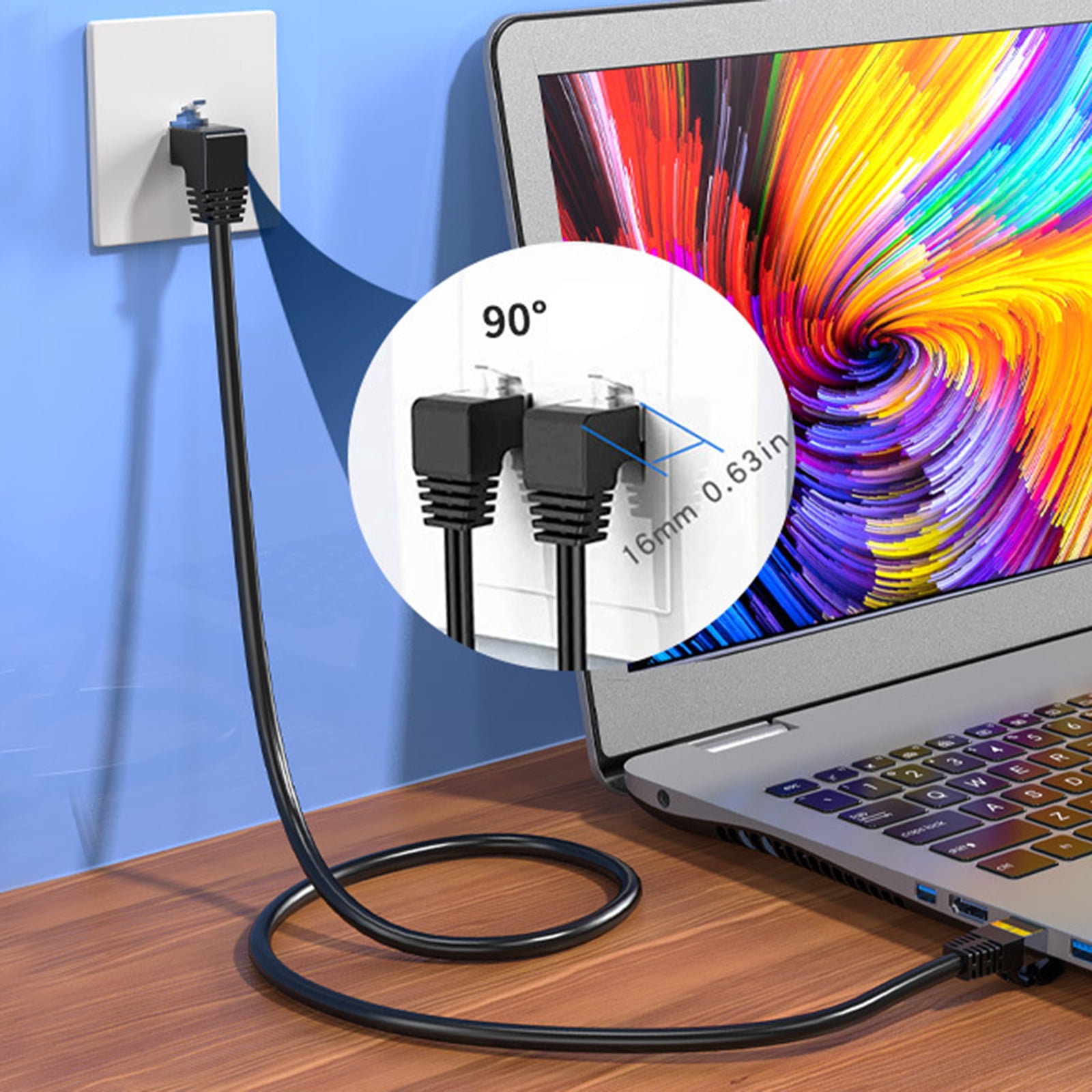 Category 8 Cat8 Ethernet Networking Cable Fast Speed 10Gbps Data Transfer Flat Cable with RJ45 for Routers Modem