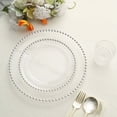 thumbnail image 5 of Efavormart 10 Pack | 10" Clear / Silver Beaded Rim Plastic Dinner Plates, Disposable Round Party Plates, 5 of 5