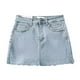 thumbnail image 4 of Minifalda vaquera ajustada para mujer: cintura alta, 4 bolsillos, elástica lavada, informal/para citas/playa, 4 of 5