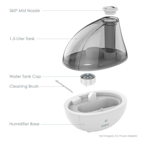 Pure Enrichment - Ultrasonic Cool Mist Humidifier with Optional Night Light - White