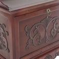 thumbnail image 3 of Engraved Wooden Shoe Cabinet with Drop Down Opening and Metal Hinges, Brown- Saltoro Sherpi, 3 of 5