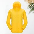 thumbnail image 3 of Mdesiwst Hooded Long Sleeve Sunscreen Jacket Pockets Zipper Placket Solid Color Unisex Thin Sun Protection Clothing, 3 of 7