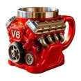 thumbnail image 1 of Taza de café con motor retro, de resina, mecánica, coleccionable, estilo steampunk 3D, para entusiastas de los coches., 1 of 7