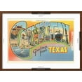 thumbnail image 5 of Art.com Greetings from Galveston, Texas Art Print, Brown Frame Wall Art, 29" x 21", 5 of 5