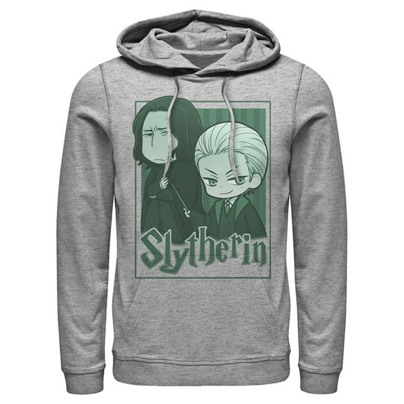 Men's Harry Potter Slytherin Cartoon Characters  Pull Over Hoodie Athletic Heather 3X Large
