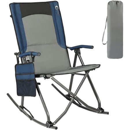 Camping Rocker Folding Rocking Chair, Oversized Camping Rocker Outdoor with High Back ...