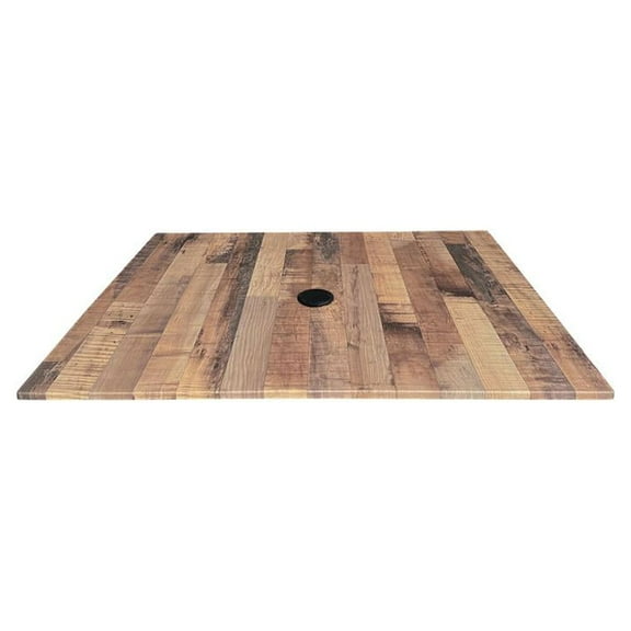 36" x 36" Rustic, Indoor/Outdoor All-Season EuroSlim Table Top with Umbrella Hole by the Holland Bar Stool Co.