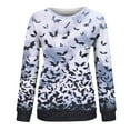 thumbnail image 5 of Womens Tops Sweat O Neck Printing Cute Bat Long Sleeve Plus Size Womens Clothing,Grey,2XL, 5 of 6