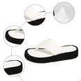 thumbnail image 4 of Rokment Quilted Platform Flip Flops for Woman 2026 Beach Summer Trendy Casual Leather Chunky Flat Dress Slip on Comfortable Walking Backless Sandals White Size 8, 4 of 6