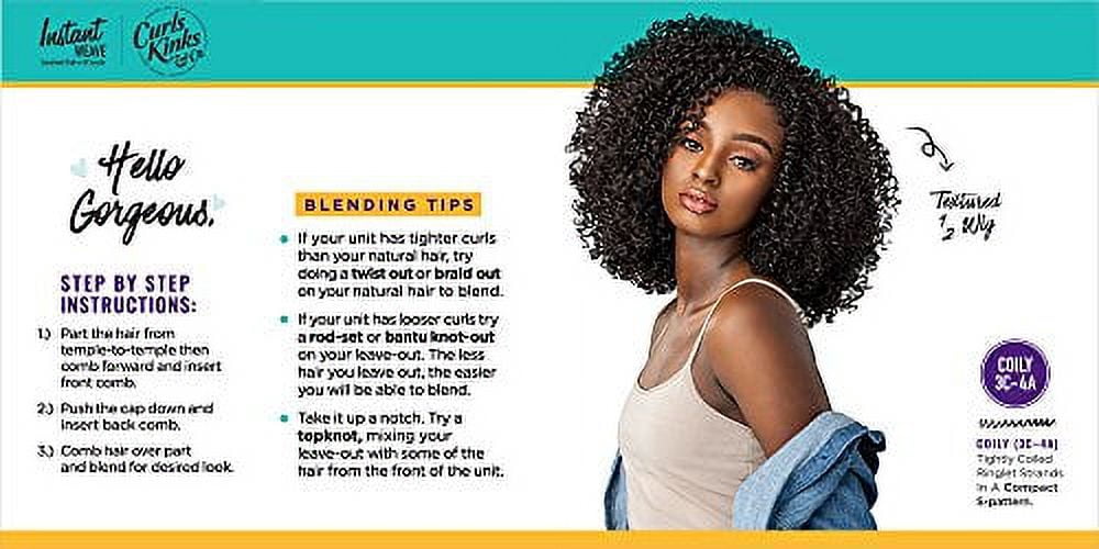 Synthetic Hair Half Wig Weave Curls Kinks & Rule Breaker (1B)