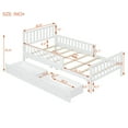 thumbnail image 2 of Twin Size Wooden Platform Bed with Guardrails on Both Sides,Bed Frame with Two Storage Drawers,Solid Wood Slats Support,White, 2 of 9