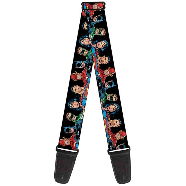 Buckle-Down Guitar Strap Justice League Elite Forces Superheroes 2 Inches Wide (GS-WJL019)