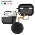 thumbnail image 1 of Case for Airpods Pro, Hisdou Airpod Pro Case Cover for Apple AirPods Pro (2019), Cute Protective Silicone Case Accessories with Pompom Keychain for Women Girl, Black, 1 of 7