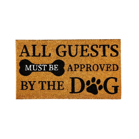 Evergreen Approved by Dog Indoor Outdoor Natural Coir Doormat 1'4"x2'4" Black