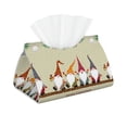 thumbnail image 2 of Lsque Christmas Card With Gnomes Printed Long Tissue Box Cover Holder, Facial Paper Organizer Dispenser,Triangle with Bottom Belt, PVC Leather Decorative Organizer, 2 of 9