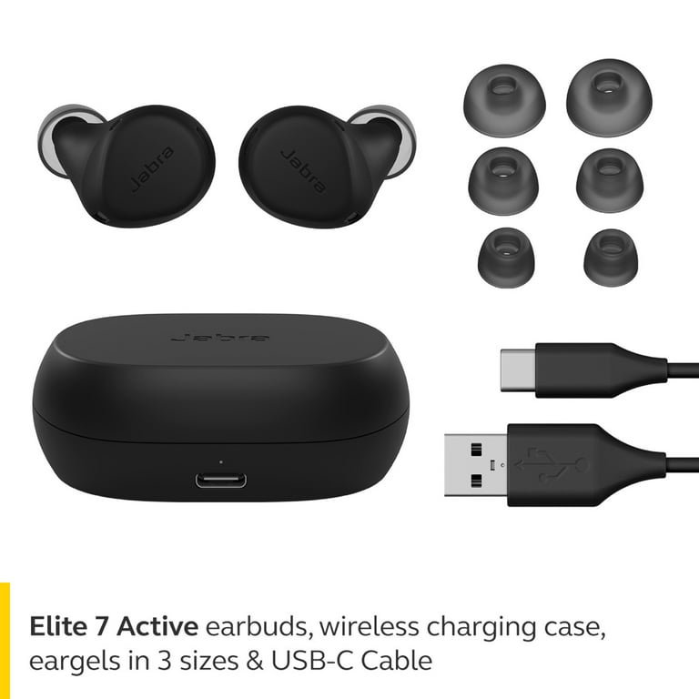 Jabra Elite 7 Active in-Ear Bluetooth Earbuds, Noise Cancelling, Black