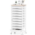 thumbnail image 1 of Carrito rodante SYKIARIOL de 10 cajones con cubierta de madera, blanco, 1 of 9
