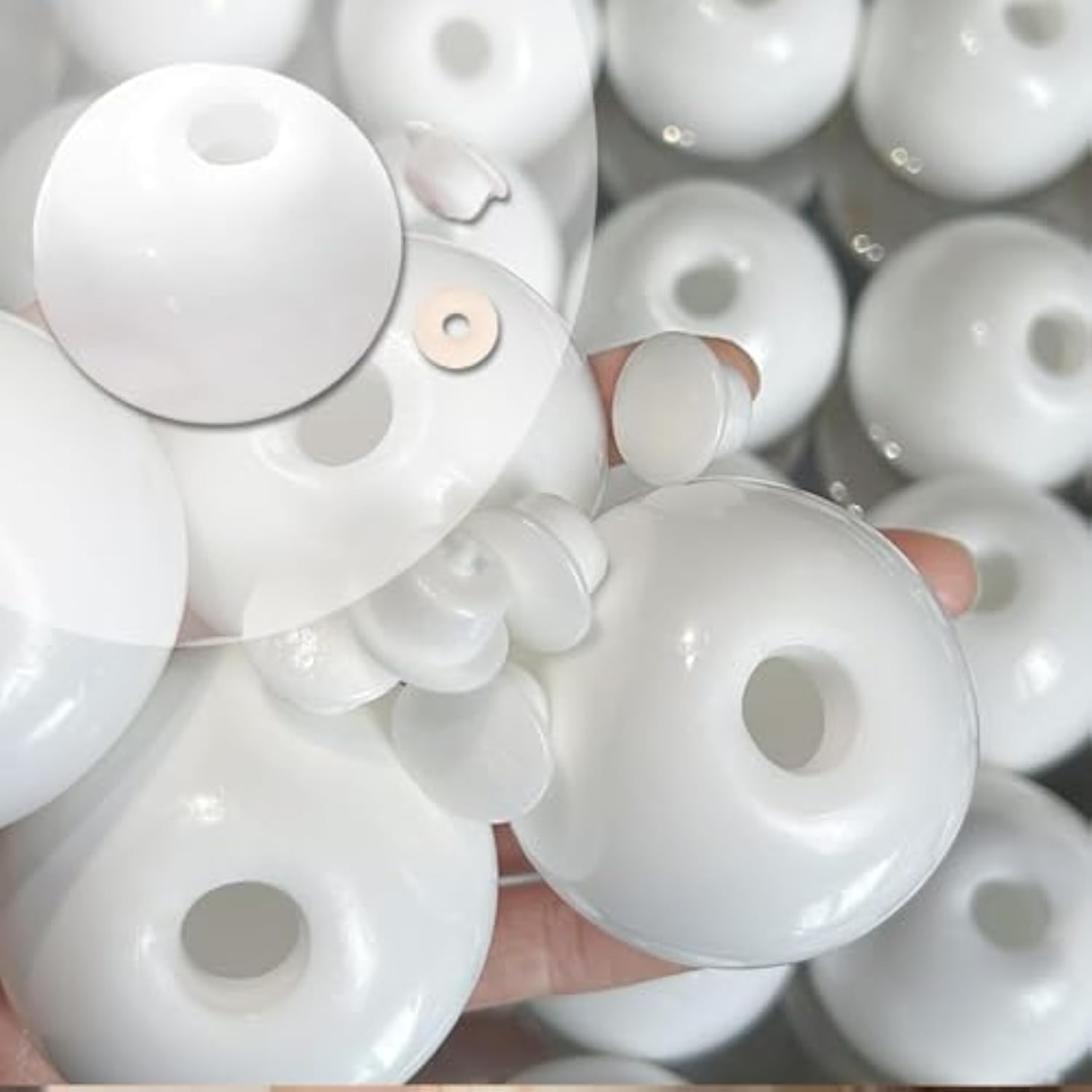 Milky Blank Skins Empty Stress Ball DIY Kit, 2025 New Blank Pressure Ball Skin DIY Kit, Vacuum Squishy Stress Ball DIY Kits with Empty Skin Base, Lid, Glue, Expander Tool for DIY Stress Balls