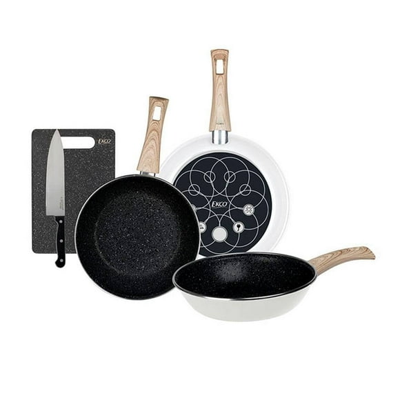 Juego de sartenes tabla y cuchillo Ekco Classic 20/24/26 Cm Esmeralda
