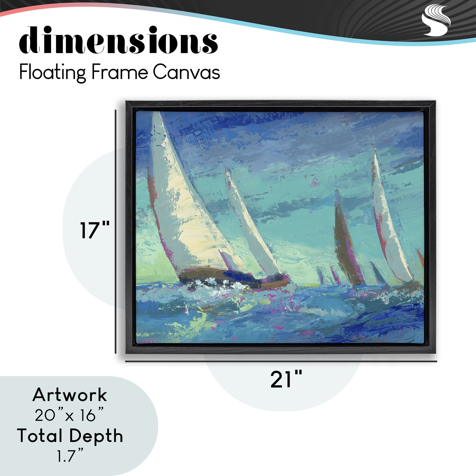 Stupell Industries Abstract Expression Regatta Black Framed Floater Canvas Wall Art, design by Beth A. Forst