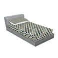 thumbnail image 2 of Ambesonne Geometric Fitted Sheet & Pillow Sham Set, Hexagonal Overlapping, Twinxl, Black Sky Blue Yellow, 2 of 2