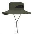 thumbnail image 2 of Only Moment Green Wide Brim Sun Hats Men and Women with Wind Lanyard Nylon,Spandex Wide Brim Ponytail Beach Sun Protection Breathable Cotton Summer Hat with Fold-Up Brim One Size, 2 of 4