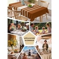 thumbnail image 5 of Burnt Orange Beige Striped Table Cloth, Modern Farmhouse Retro Lines Waterproof Tablecloth for Square Tables, Reusable Washable Fabric Table Cover for Restaurant Kitchen Dining Tables 54"x54", 5 of 6