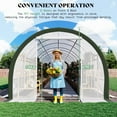 thumbnail image 2 of Jocisland 36x10x7 FT Large Walk-in Tunnel Greenhouses for Outdoors with Watering System 2 Zipper Doors, Heavy Duty Greenhouse Upgraded Galvanized Steel Frame 12 Windows, Green/White, 2 of 8