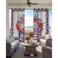 thumbnail image 6 of 4th of July Kitchen Curtains Independence Day Floral Striped Cafe Short Curtains for Bathroom Blackout Window Curtain Grommet Small Window Treatment Tier Drapes for Bedroom Living Room 52"x45"x2, 6 of 9