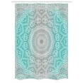 thumbnail image 1 of Grey and Turquoise Stall Shower Curtain, Primitive Spiritual Essence and Universe Harmony Mandala Ombre Art, Fabric Bathroom Set with Hooks, 54W X 78L Inches, Turquoise Grey, by Ambesonne, 1 of 1