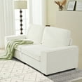 thumbnail image 2 of 88" Modern Loveseat Sofa for Living Room, Chenille White Sofa and Couch with Square Armrests,Easy to Install, 2 of 8