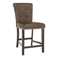 thumbnail image 3 of SAFAVIEH Taylor 26 in. H Modern Counter Stool with Ring, Brown, Set of 2, 3 of 7