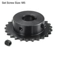 thumbnail image 3 of Uxcell 25 Teeth Sprocket 1/4" Pitch, 14mm Bore Carbon Steel, Keyway with Set Screws, 3 of 6