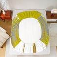 thumbnail image 5 of Manfei Abstract Oil Painting Bed Sheets 4pcs, Yellow Gold Ombre King Sheets, Watercolor Brush Strokes Sheet Set, Ultra Soft Home Decor, 5 of 7