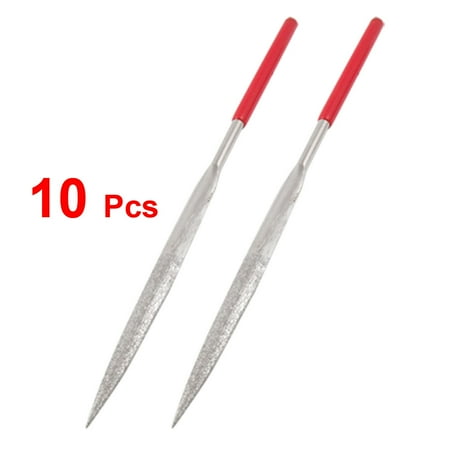 Unique Bargains Unique Bargains 10X Stone Glass Metal Grinding Half Round Diamond Needle Files