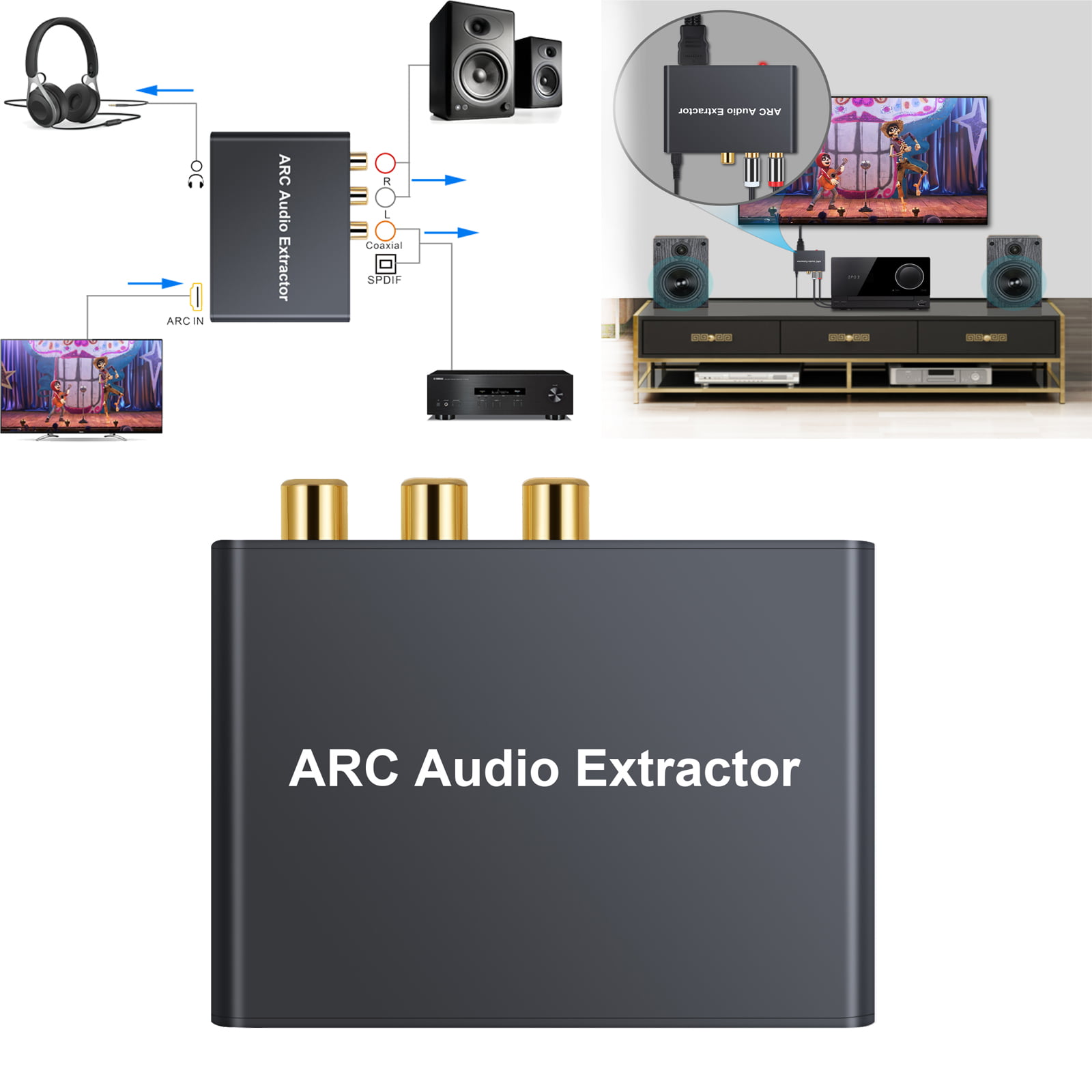 Arc Audio Jack Audio Extractor Analog Audio Converter ARC Audio Adapter Digital to Analog 