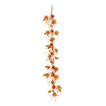 geerera Artificial Pumpkin Vine, Faux Fall Garland, for Thanksgiving Mantel, Halloween Wall Decor, Table Arrangement
