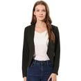 thumbnail image 1 of Día de San Patricio Chaqueta Corta Casual De Negocios De Oficina De Trabajo Sin Cuello Para Mujer Gris oscuro M, 1 of 6