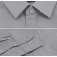 thumbnail image 3 of Men’s Cotton Casual Long Sleeve Classic Collared Plaid Button Up Dress Shirt (##2 Grey, L), 3 of 3