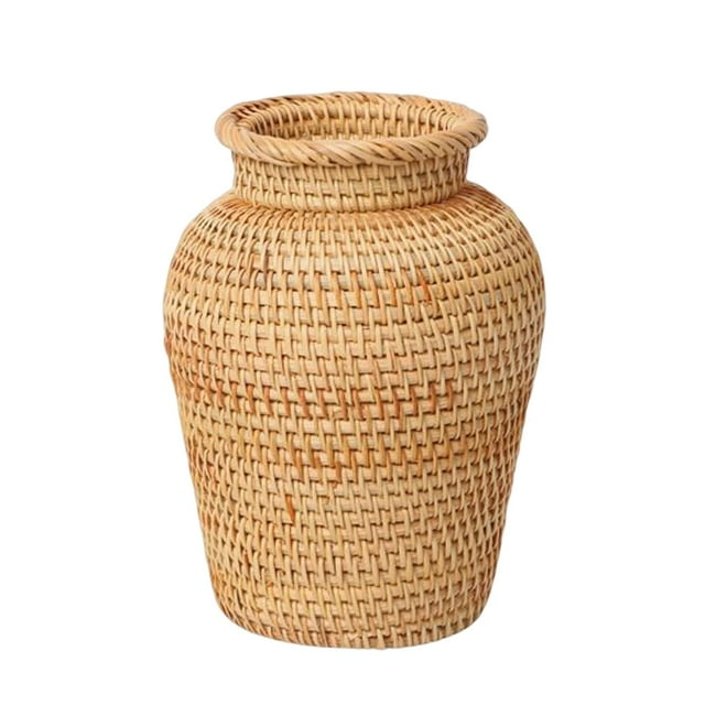 GUOOL Rattan Vase Wicker Vases Handmade Woven Decoration Flower Pot Plant Storage Chic