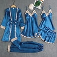 thumbnail image 1 of Batas Lencería Mujer Lindo Estampado de Corazón Satén Bata con Cinturón Camisola Pantalones Cortos Pijamas Mujer Pijamas, 1 of 9