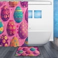 thumbnail image 2 of Coolnut Easter Eggs Bath Curtain Rugs Sets 2 Pcs, Bathroom Theme Set with Shower Curtain and Non-Slip Carpet -12 Hooks-60X72in98 Home Decor, 2 of 7