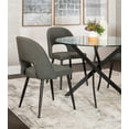 thumbnail image 6 of Portia Dark Gray Faux Leather Dining Chairs w Black Metal Tapered Legs Set of 2, 6 of 6