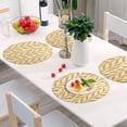 thumbnail image 6 of Ryvnso Wheat Summer Round Plate Mats Dining Table Placemat Set of 4 for Holiday Decoration, 6 of 7