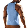 thumbnail image 4 of Domuza Men's Sports Tank Tops Athletic Gym Bodybuilding Fitness Sleeveless Shirts for Beach Running Workout with Pocket Light Blue 3XL, 4 of 7